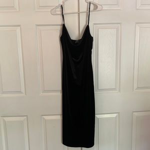 Vici Blue Blush Black Velvet Midi Dress Scoop Neck Size Medium